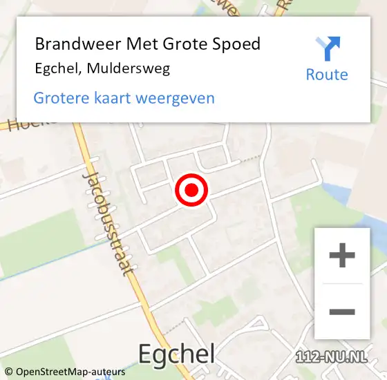 Locatie op kaart van de 112 melding: Brandweer Met Grote Spoed Naar Egchel, Muldersweg op 7 november 2023 10:43