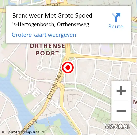 Locatie op kaart van de 112 melding: Brandweer Met Grote Spoed Naar 's-Hertogenbosch, Orthenseweg op 7 november 2023 11:12