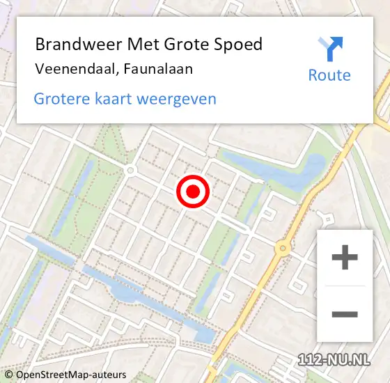 Locatie op kaart van de 112 melding: Brandweer Met Grote Spoed Naar Veenendaal, Faunalaan op 7 november 2023 11:43