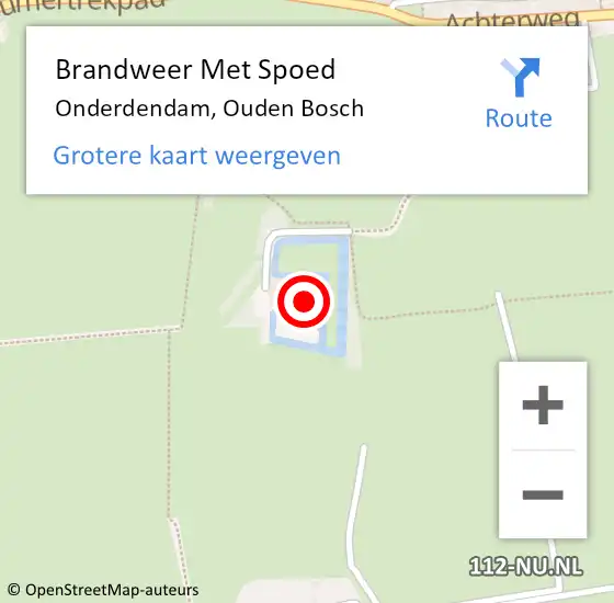 Locatie op kaart van de 112 melding: Brandweer Met Spoed Naar Onderdendam, Ouden Bosch op 7 november 2023 12:07