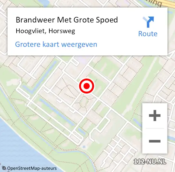 Locatie op kaart van de 112 melding: Brandweer Met Grote Spoed Naar Hoogvliet, Horsweg op 7 november 2023 12:56