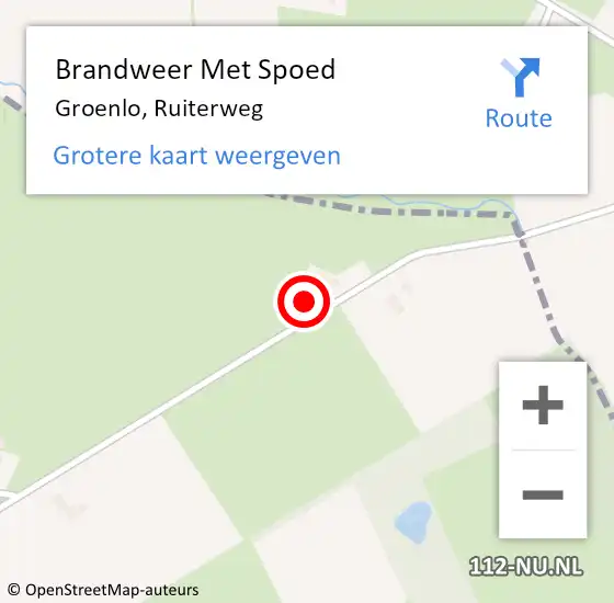 Locatie op kaart van de 112 melding: Brandweer Met Spoed Naar Groenlo, Ruiterweg op 7 november 2023 12:59