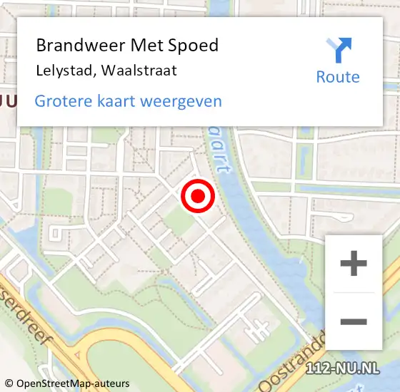 Locatie op kaart van de 112 melding: Brandweer Met Spoed Naar Lelystad, Waalstraat op 7 november 2023 13:37
