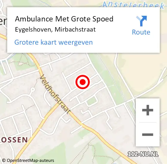 Locatie op kaart van de 112 melding: Ambulance Met Grote Spoed Naar Eygelshoven, Mirbachstraat op 14 september 2014 13:43