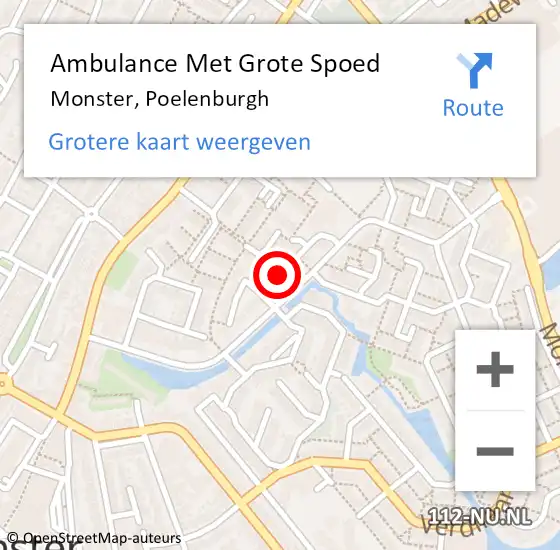 Locatie op kaart van de 112 melding: Ambulance Met Grote Spoed Naar Monster, Poelenburgh op 7 november 2023 13:49