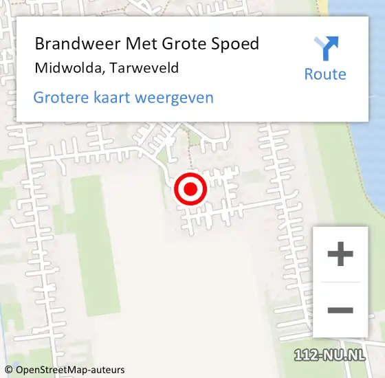 Locatie op kaart van de 112 melding: Brandweer Met Grote Spoed Naar Midwolda, Tarweveld op 7 november 2023 13:50