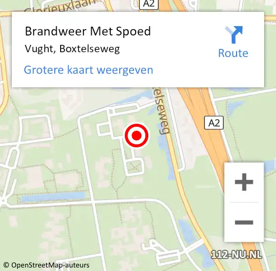 Locatie op kaart van de 112 melding: Brandweer Met Spoed Naar Vught, Boxtelseweg op 7 november 2023 13:58