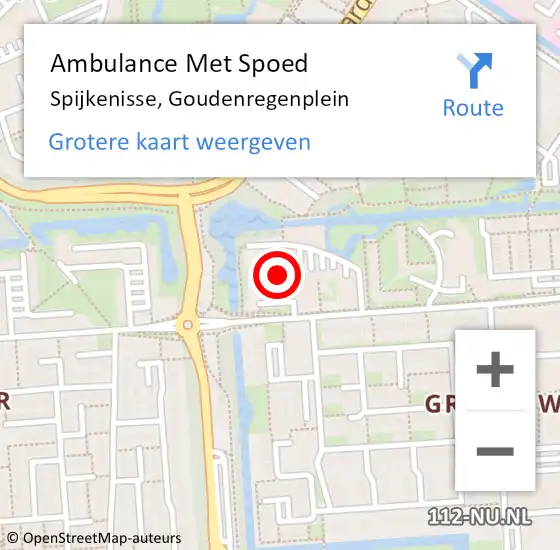 Locatie op kaart van de 112 melding: Ambulance Met Spoed Naar Spijkenisse, Goudenregenplein op 7 november 2023 13:58