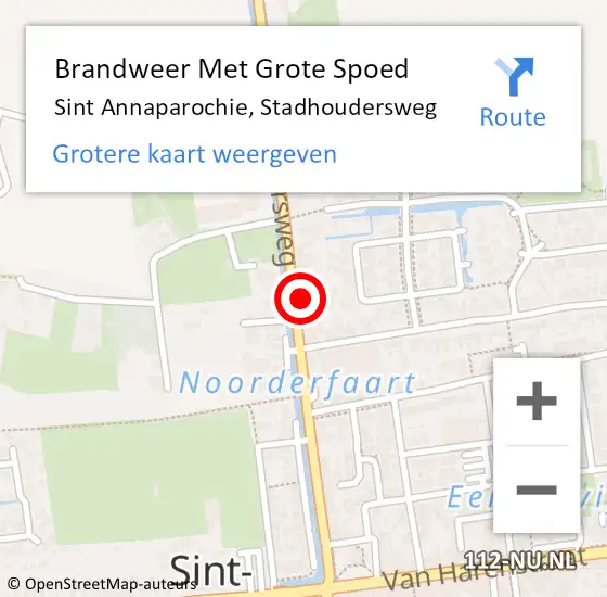 Locatie op kaart van de 112 melding: Brandweer Met Grote Spoed Naar Sint Annaparochie, Stadhoudersweg op 7 november 2023 14:00