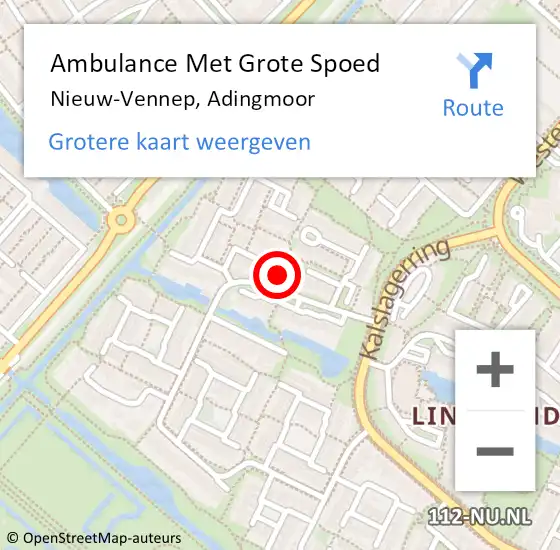 Locatie op kaart van de 112 melding: Ambulance Met Grote Spoed Naar Nieuw-Vennep, Adingmoor op 7 november 2023 14:02