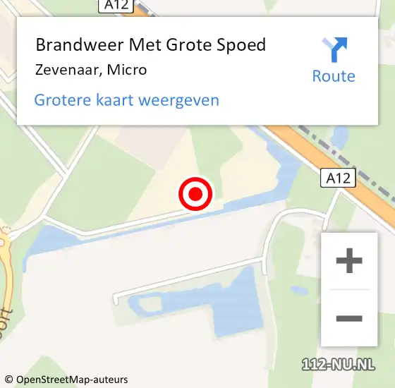 Locatie op kaart van de 112 melding: Brandweer Met Grote Spoed Naar Zevenaar, Micro op 7 november 2023 14:49