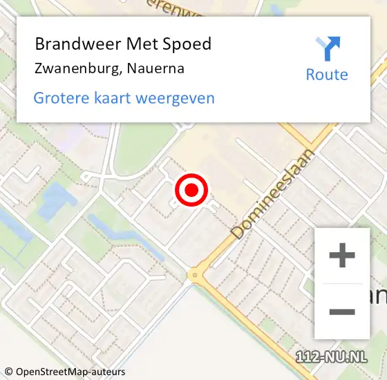 Locatie op kaart van de 112 melding: Brandweer Met Spoed Naar Zwanenburg, Nauerna op 7 november 2023 15:00