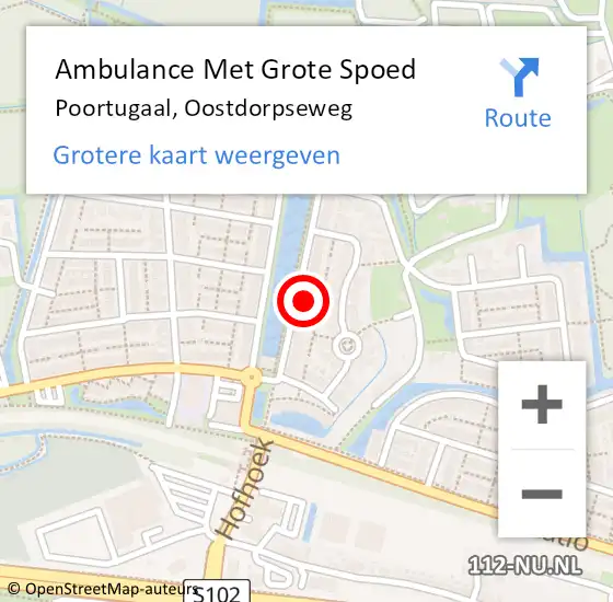 Locatie op kaart van de 112 melding: Ambulance Met Grote Spoed Naar Poortugaal, Oostdorpseweg op 7 november 2023 15:39