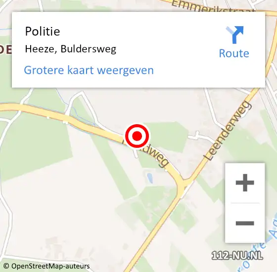 Locatie op kaart van de 112 melding: Politie Heeze, Buldersweg op 7 november 2023 16:24