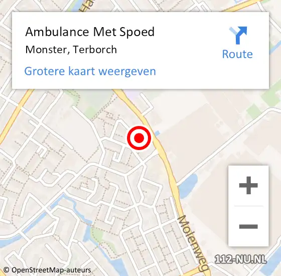 Locatie op kaart van de 112 melding: Ambulance Met Spoed Naar Monster, Terborch op 7 november 2023 17:03