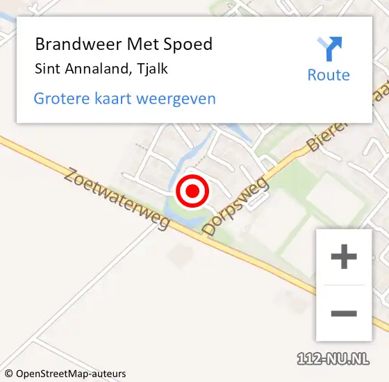 Locatie op kaart van de 112 melding: Brandweer Met Spoed Naar Sint Annaland, Tjalk op 7 november 2023 17:13