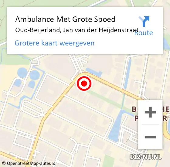 Locatie op kaart van de 112 melding: Ambulance Met Grote Spoed Naar Oud-Beijerland, Jan van der Heijdenstraat op 7 november 2023 17:35