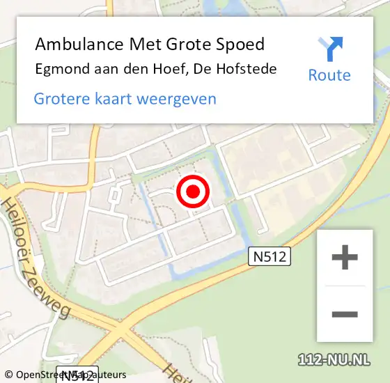 Locatie op kaart van de 112 melding: Ambulance Met Grote Spoed Naar Egmond aan den Hoef, De Hofstede op 7 november 2023 18:22