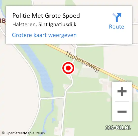 Locatie op kaart van de 112 melding: Politie Met Grote Spoed Naar Halsteren, Sint Ignatiusdijk op 7 november 2023 18:24