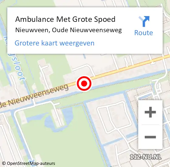 Locatie op kaart van de 112 melding: Ambulance Met Grote Spoed Naar Nieuwveen, Oude Nieuwveenseweg op 7 november 2023 18:35