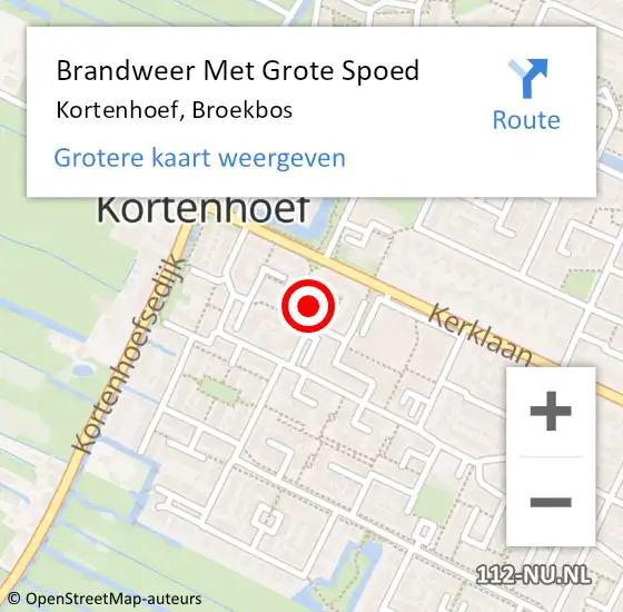 Locatie op kaart van de 112 melding: Brandweer Met Grote Spoed Naar Kortenhoef, Broekbos op 7 november 2023 18:39