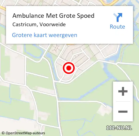 Locatie op kaart van de 112 melding: Ambulance Met Grote Spoed Naar Castricum, Voorweide op 7 november 2023 19:52