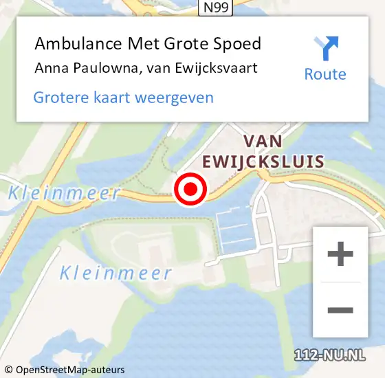 Locatie op kaart van de 112 melding: Ambulance Met Grote Spoed Naar Anna Paulowna, van Ewijcksvaart op 7 november 2023 19:55