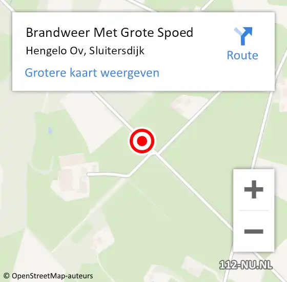 Locatie op kaart van de 112 melding: Brandweer Met Grote Spoed Naar Hengelo Ov, Sluitersdijk op 14 september 2014 14:39