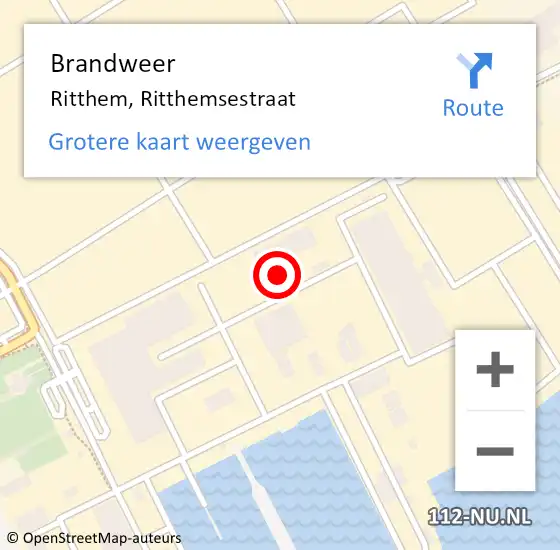 Locatie op kaart van de 112 melding: Brandweer Ritthem, Ritthemsestraat op 7 november 2023 20:20