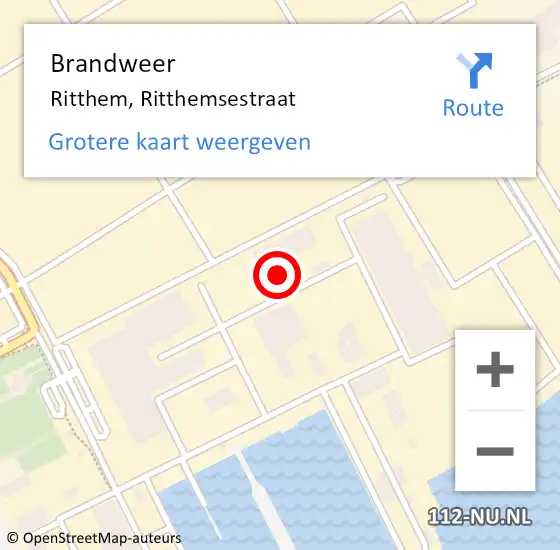 Locatie op kaart van de 112 melding: Brandweer Ritthem, Ritthemsestraat op 7 november 2023 20:26
