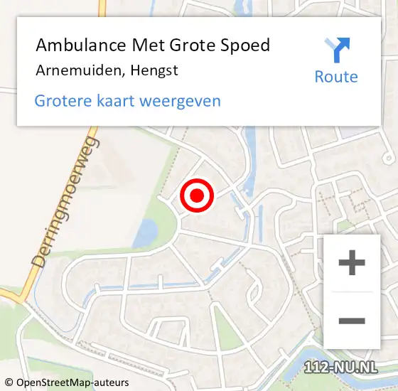 Locatie op kaart van de 112 melding: Ambulance Met Grote Spoed Naar Arnemuiden, Hengst op 14 september 2014 14:51