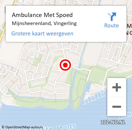 Locatie op kaart van de 112 melding: Ambulance Met Spoed Naar Mijnsheerenland, Vingerling op 8 november 2023 00:38