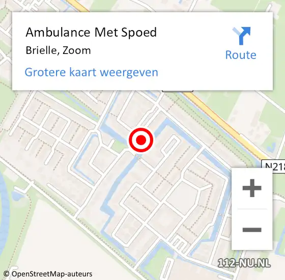 Locatie op kaart van de 112 melding: Ambulance Met Spoed Naar Brielle, Zoom op 8 november 2023 03:46