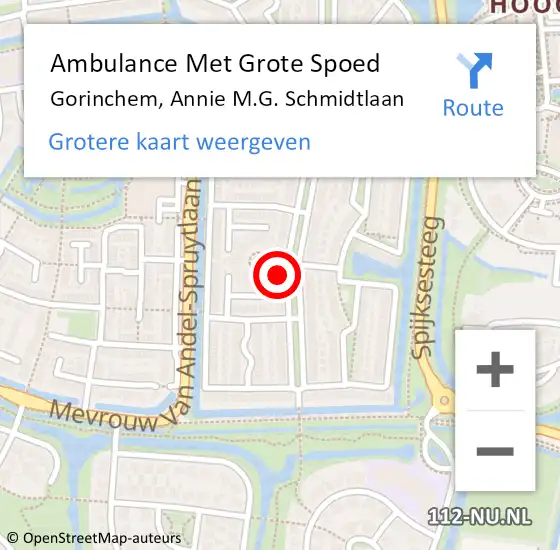 Locatie op kaart van de 112 melding: Ambulance Met Grote Spoed Naar Gorinchem, Annie M.G. Schmidtlaan op 8 november 2023 04:20