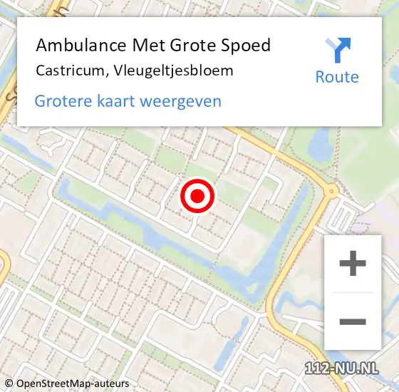 Locatie op kaart van de 112 melding: Ambulance Met Grote Spoed Naar Castricum, Vleugeltjesbloem op 8 november 2023 05:06