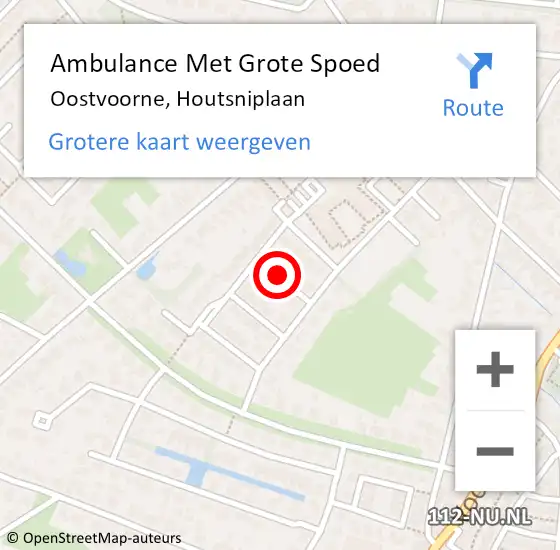 Locatie op kaart van de 112 melding: Ambulance Met Grote Spoed Naar Oostvoorne, Houtsniplaan op 8 november 2023 05:13