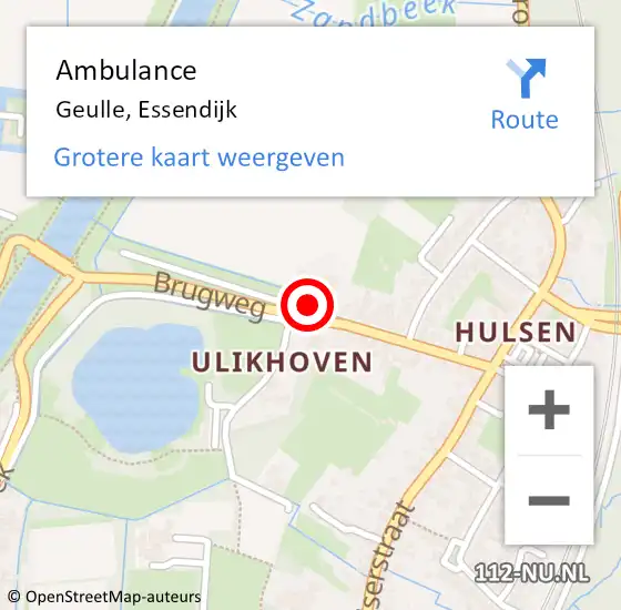 Locatie op kaart van de 112 melding: Ambulance Geulle, Essendijk op 14 september 2014 15:08