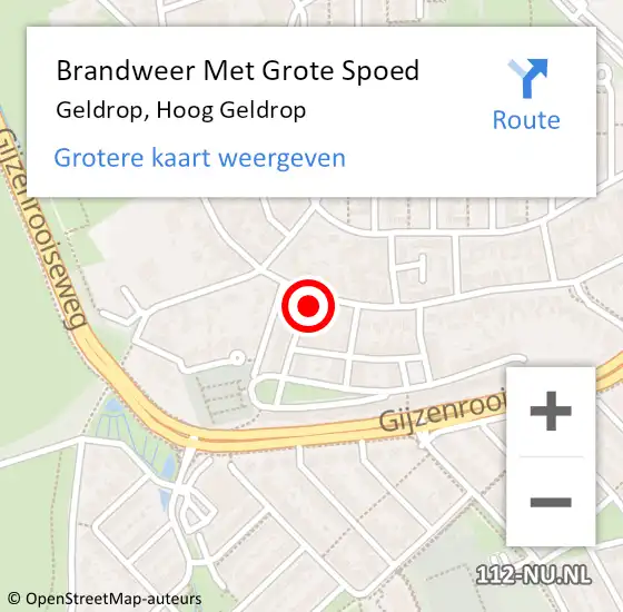 Locatie op kaart van de 112 melding: Brandweer Met Grote Spoed Naar Geldrop, Hoog Geldrop op 8 november 2023 07:50