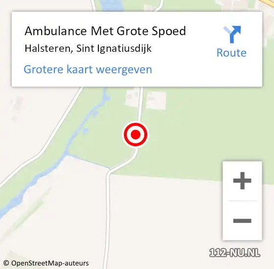 Locatie op kaart van de 112 melding: Ambulance Met Grote Spoed Naar Halsteren, Sint Ignatiusdijk op 14 september 2014 15:11