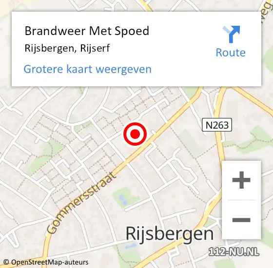 Locatie op kaart van de 112 melding: Brandweer Met Spoed Naar Rijsbergen, Rijserf op 8 november 2023 08:04