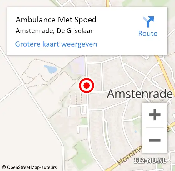 Locatie op kaart van de 112 melding: Ambulance Met Spoed Naar Amstenrade, De Gijselaar op 14 september 2014 15:12