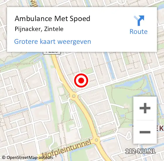 Locatie op kaart van de 112 melding: Ambulance Met Spoed Naar Pijnacker, Zintele op 8 november 2023 08:29