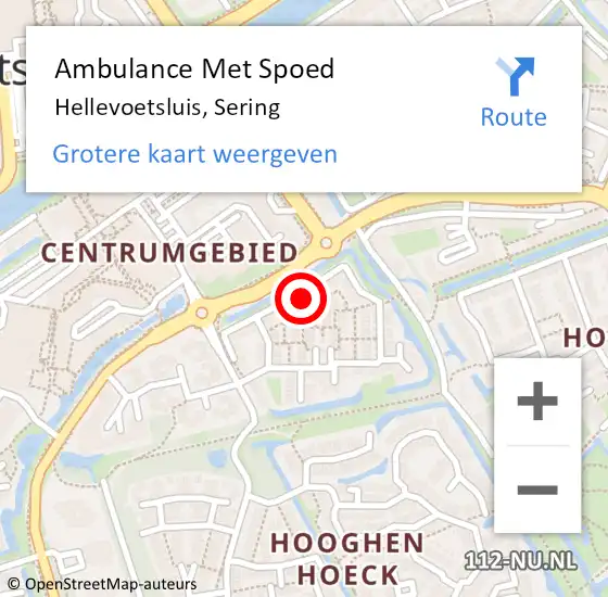 Locatie op kaart van de 112 melding: Ambulance Met Spoed Naar Hellevoetsluis, Sering op 8 november 2023 08:40