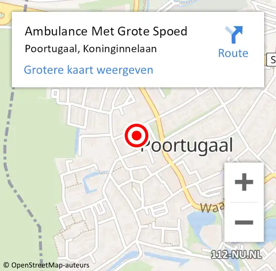 Locatie op kaart van de 112 melding: Ambulance Met Grote Spoed Naar Poortugaal, Koninginnelaan op 8 november 2023 08:57