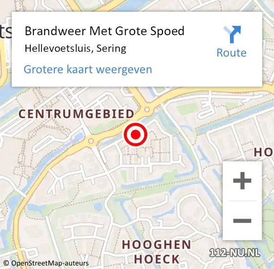 Locatie op kaart van de 112 melding: Brandweer Met Grote Spoed Naar Hellevoetsluis, Sering op 8 november 2023 08:57