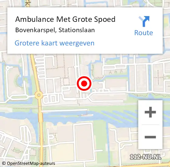 Locatie op kaart van de 112 melding: Ambulance Met Grote Spoed Naar Bovenkarspel, Stationslaan op 8 november 2023 09:44