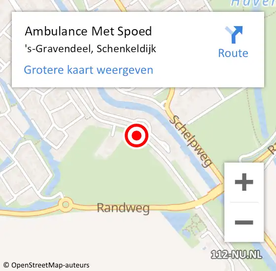 Locatie op kaart van de 112 melding: Ambulance Met Spoed Naar 's-Gravendeel, Schenkeldijk op 8 november 2023 10:27