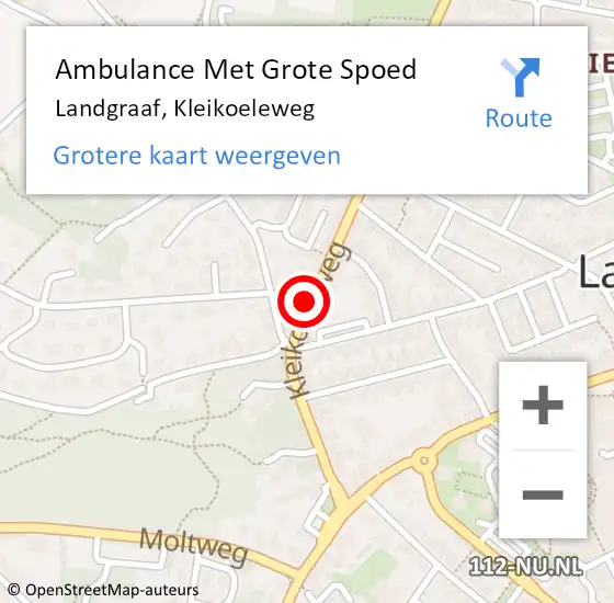 Locatie op kaart van de 112 melding: Ambulance Met Grote Spoed Naar Landgraaf, Kleikoeleweg op 14 september 2014 15:35