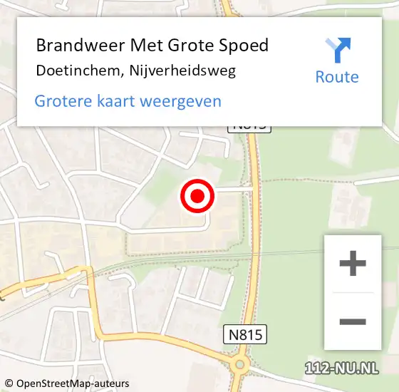 Locatie op kaart van de 112 melding: Brandweer Met Grote Spoed Naar Doetinchem, Nijverheidsweg op 8 november 2023 11:44