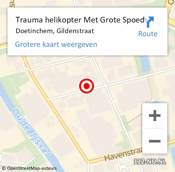 Locatie op kaart van de 112 melding: Trauma helikopter Met Grote Spoed Naar Doetinchem, Gildenstraat op 8 november 2023 11:45